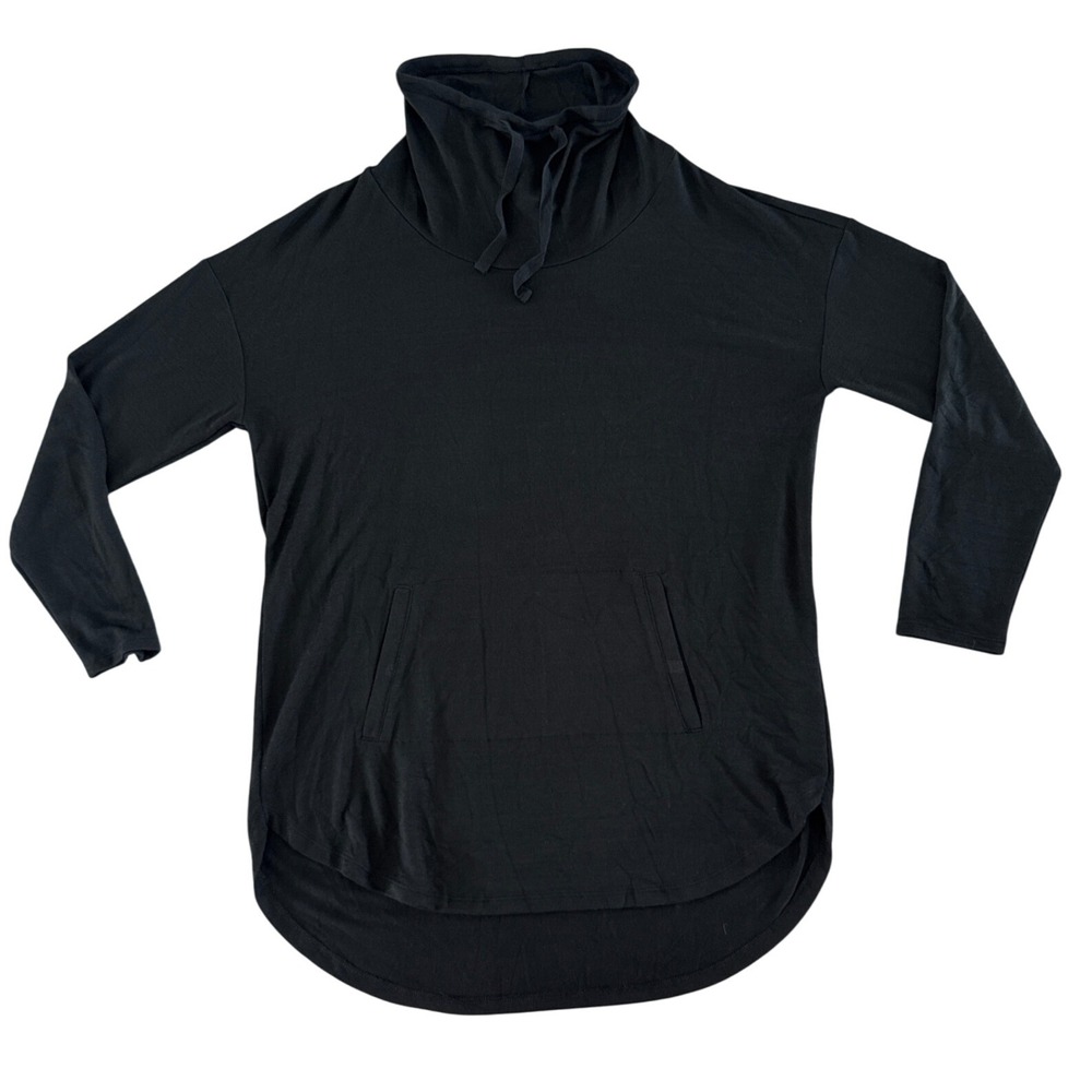 Banana Republic LuxeSpun Cowl Neck Pullover Tunic Top Sweater Pockets Black M